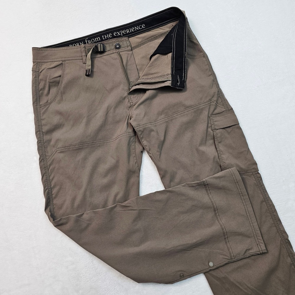 Prana Zion Stretch Hiking Pants Mens XL 38x32 Brown Cargo Straight Leg Gorpcore